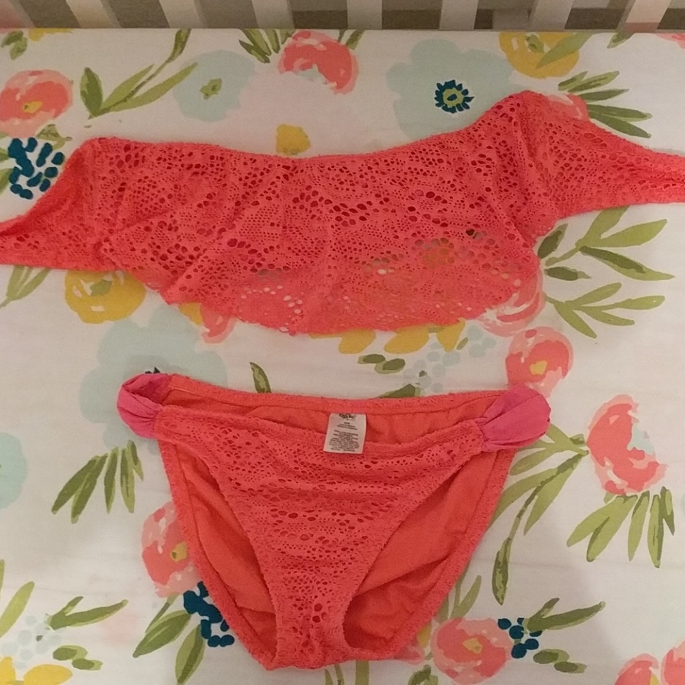 Mesh and fabric sexy halter top biki